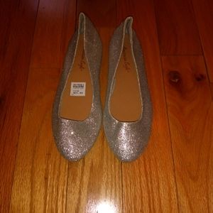 Silver Glitter flats